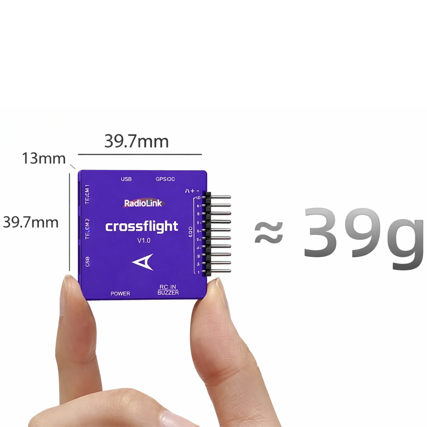Lightweight Radiolink CrossFlight flight controller weighing 39g