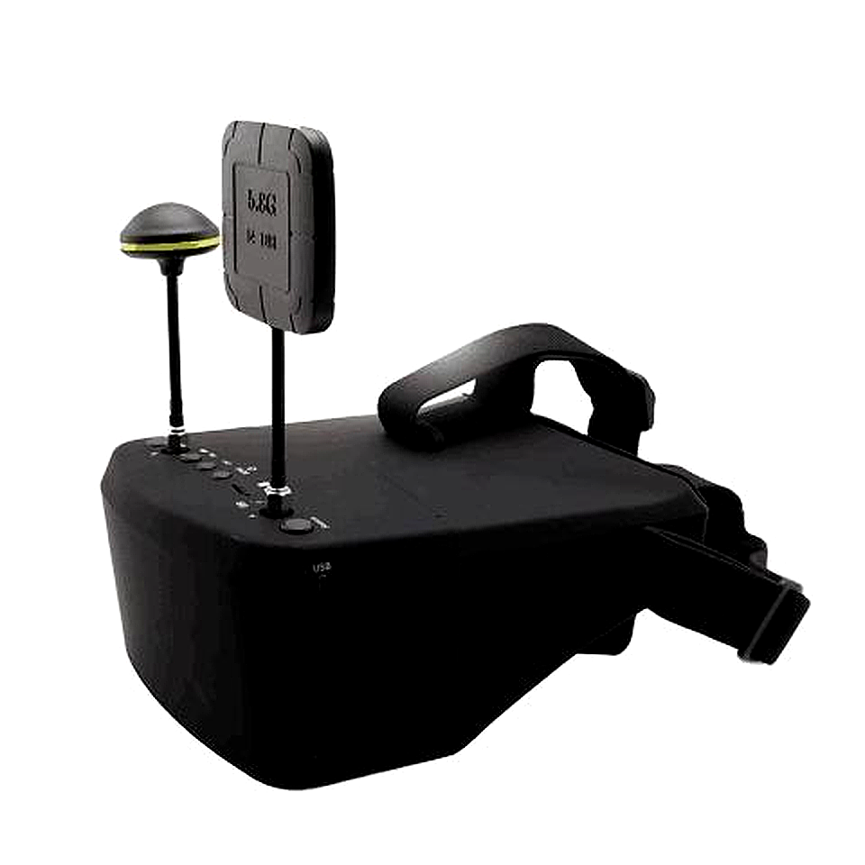 LS-800D FPV Goggles Side Profile with Diversity Receiver