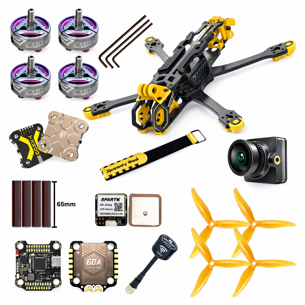 Master 5 V2 Freestyle 4-6S Analog FPV Drone Kit complete package with frame and accessories