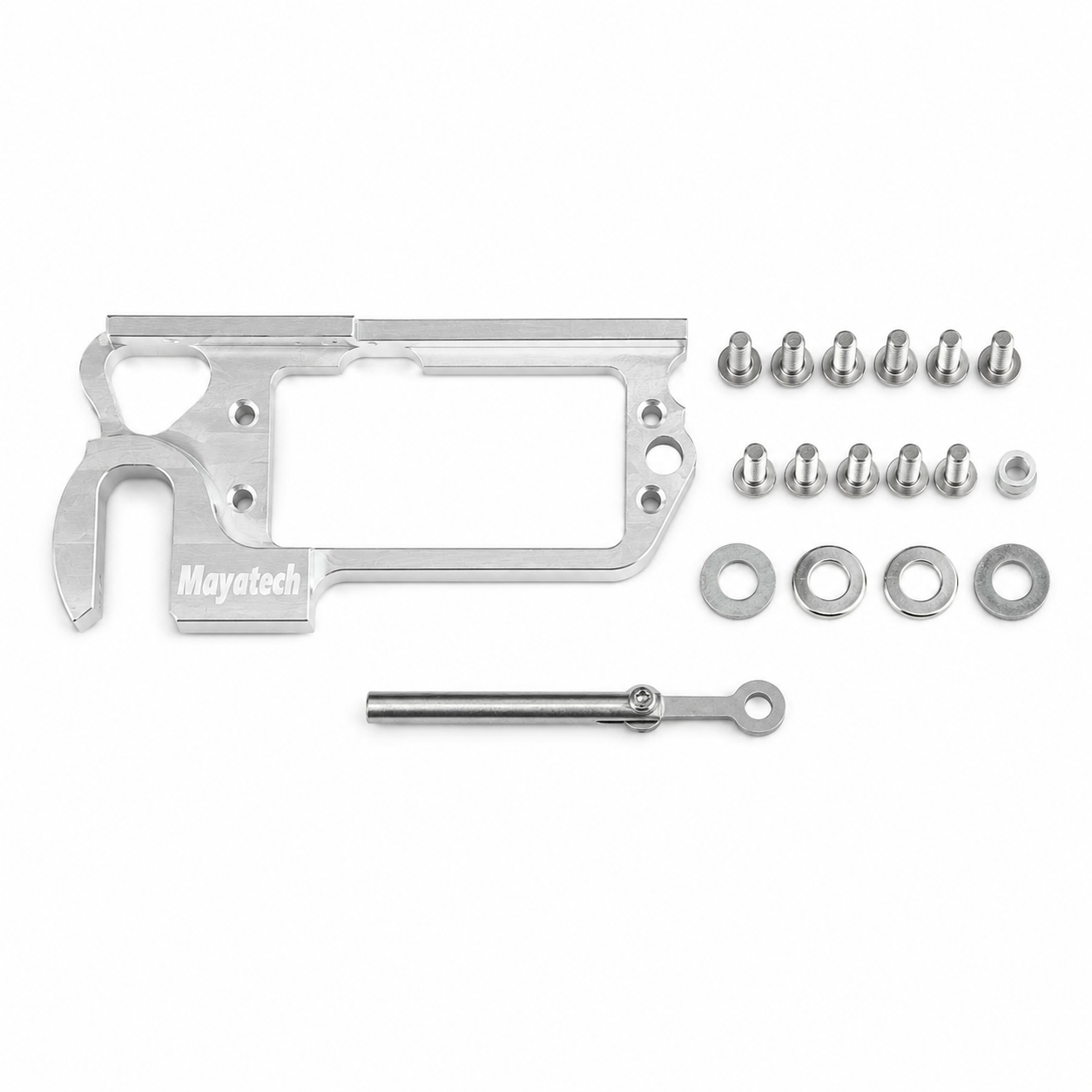 MG946R servo parabolic aluminum frame kit with mounting hardware and linkage rod for drone payload release system