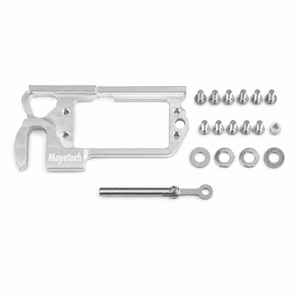 MG946R servo parabolic aluminum frame kit with mounting hardware and linkage rod for drone payload release system