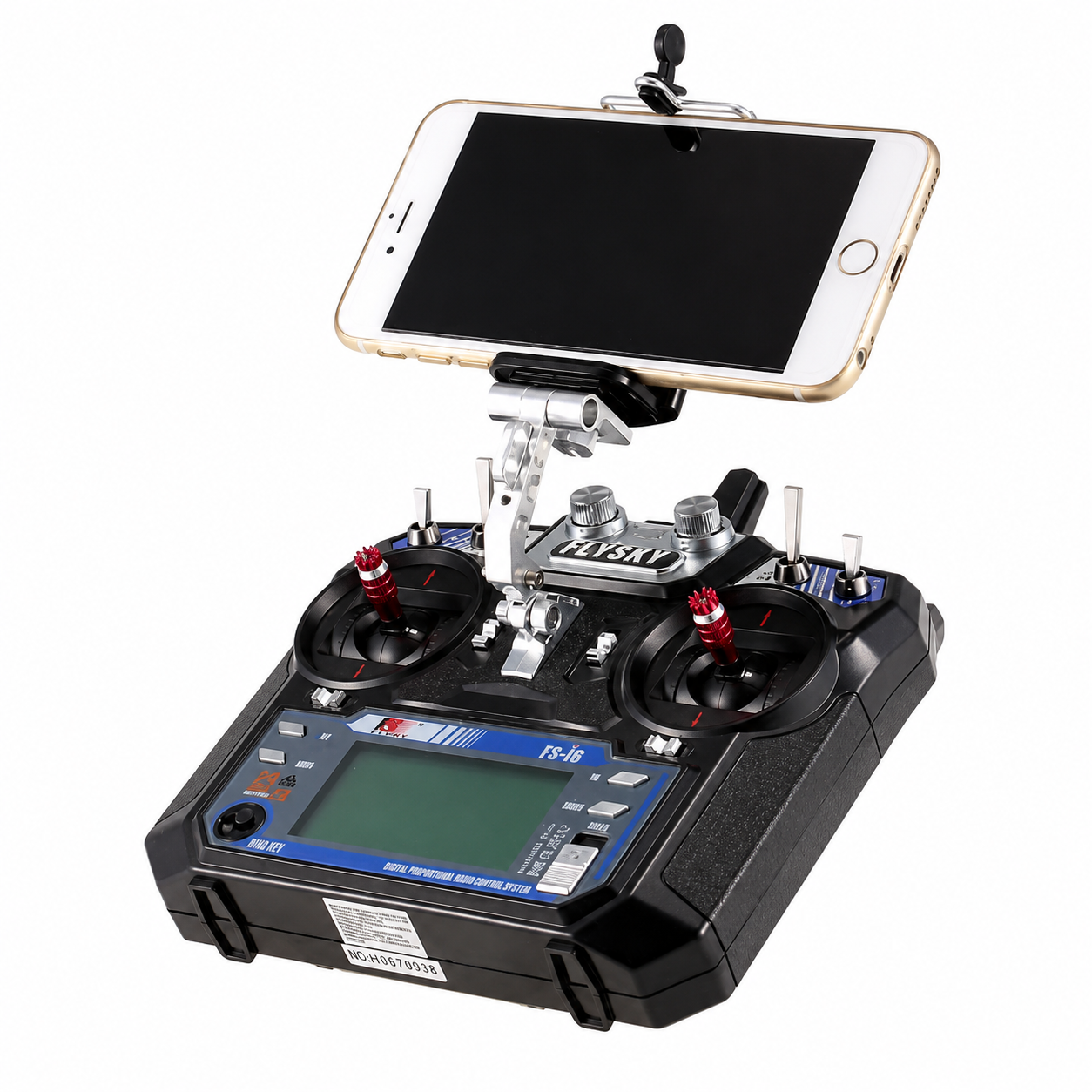 Mobile phone holder mounted on tripod