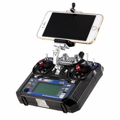 Mobile phone holder mounted on tripod