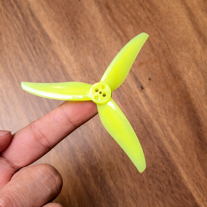Orange HD 3016 Lemon Yellow FPV Propeller held in hand