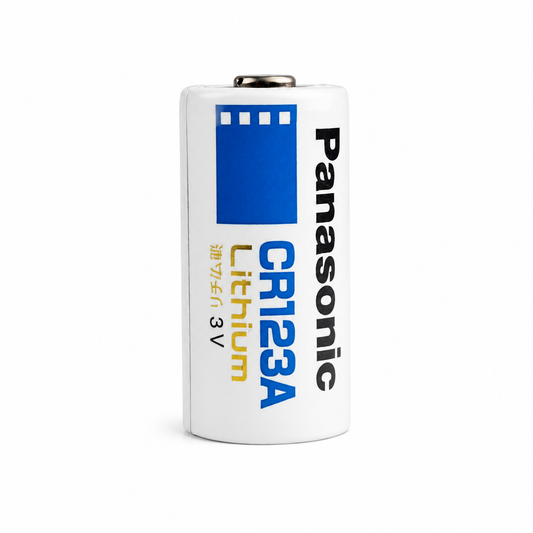 Panasonic CR123A 1550mAh 3V Industrial Lithium Battery Front View