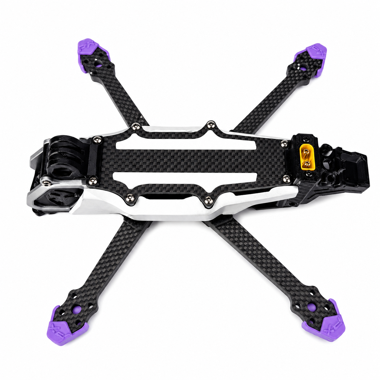 Top view of PXRC 5 Inch carbon fiber FPV drone frame kit.
