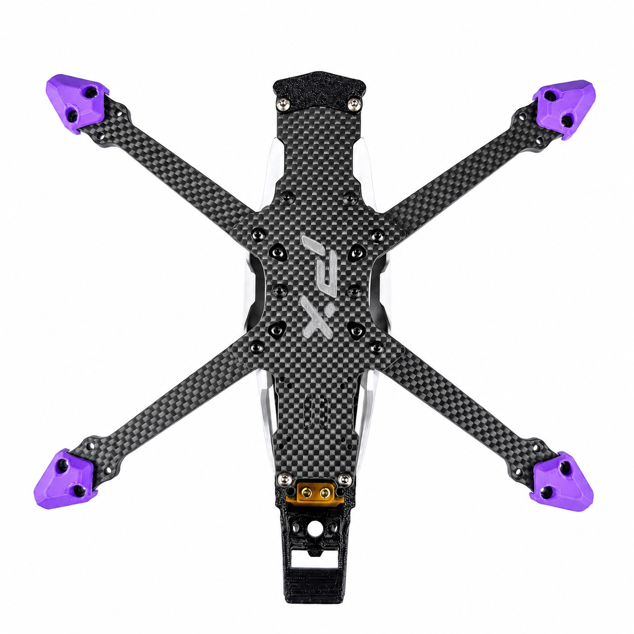 Front angled view of PXRC 5 Inch Carbon Fiber FPV X Frame