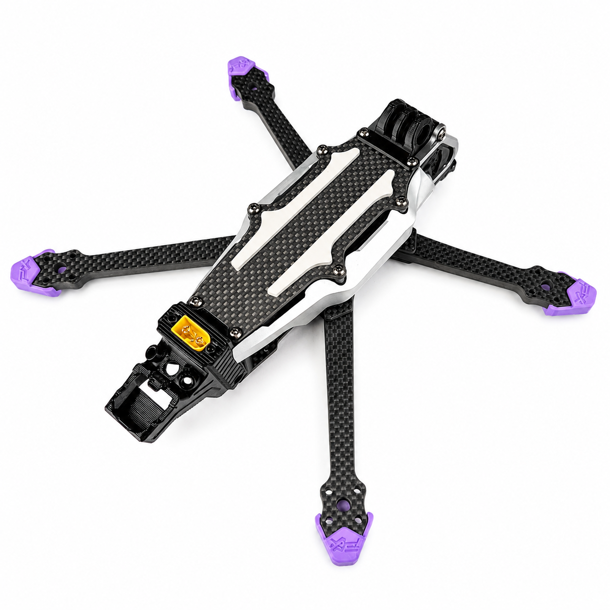 Side profile of PXRC 5 Inch FPV racing drone carbon fiber frame.