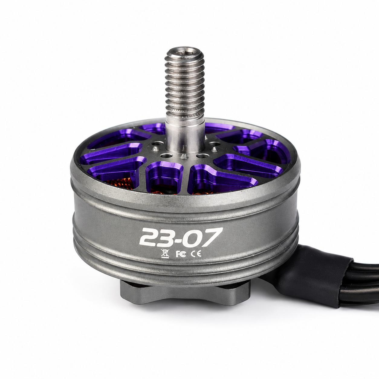 Front angled view of PXRC Fierce 2307 1980KV Motor