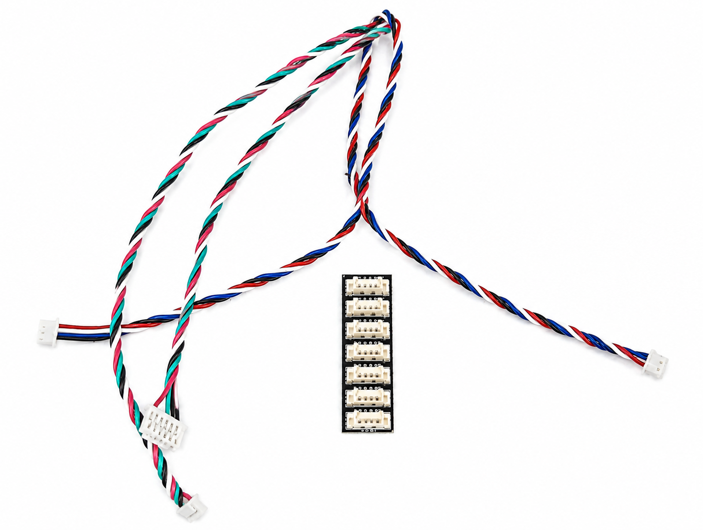 Close-up view of Radiolink 7P I2C Expansion Board PCB for PIXHAWK and CrossFlight controllers