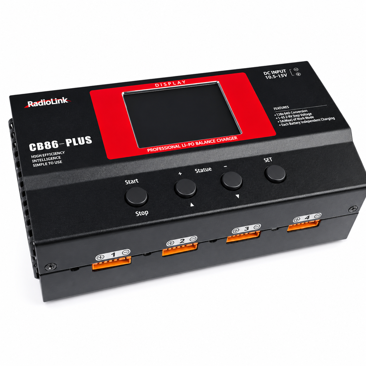 Rear side view of Radiolink CB86-PLUS battery charger