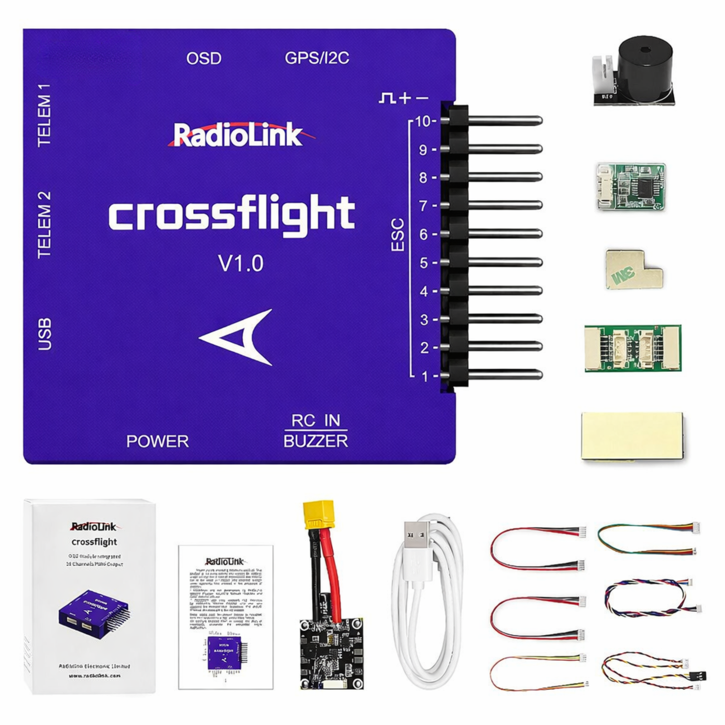 Radiolink CrossFlight flight controller package contents and accessories