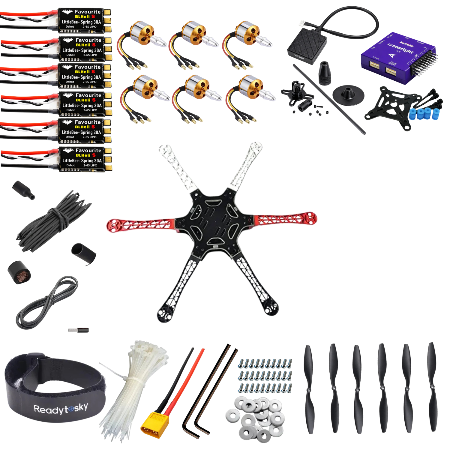 Radiolink Crossflight flight controller with TS100 GPS F550 hexacopter drone kit