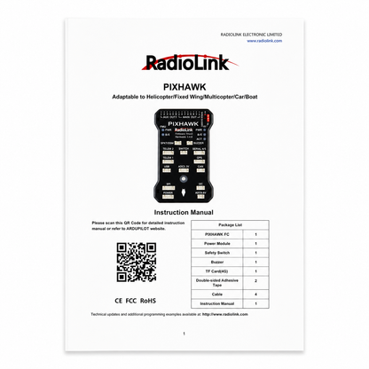 Radiolink Pixhawk flight controller user manual and guide