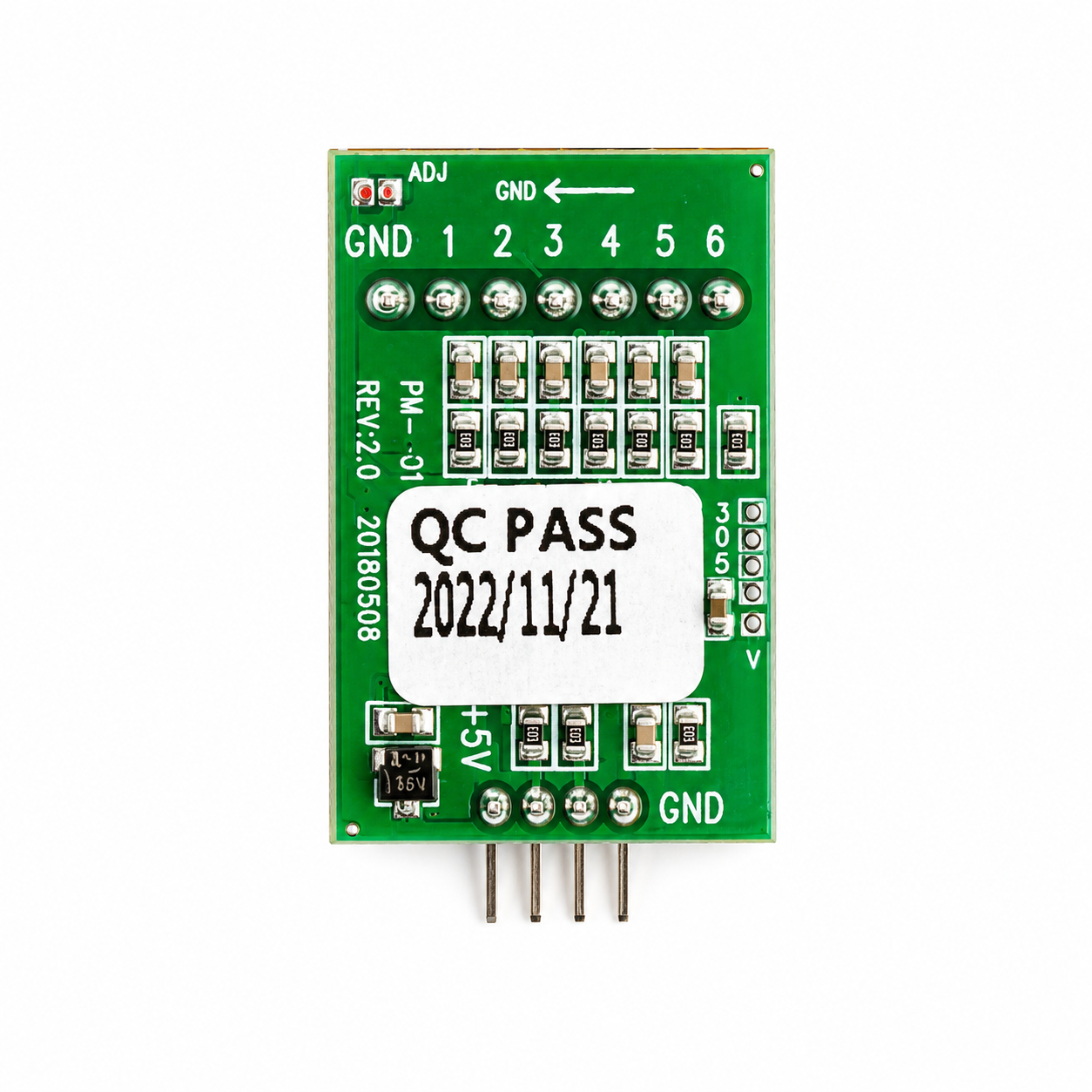 Rear component side of Radiolink PRM-01 telemetry module circuit board