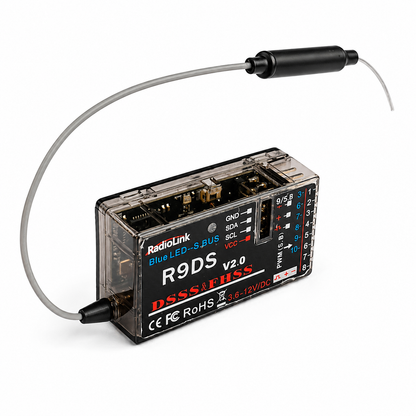 Radiolink R9DS 2.4GHz receiver with PWM and SBUS output for RC drones and aircraft