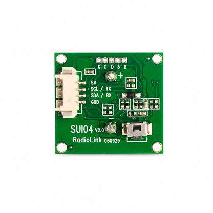 Radiolink SUI04 PCB front side with ultrasonic sensor circuitry