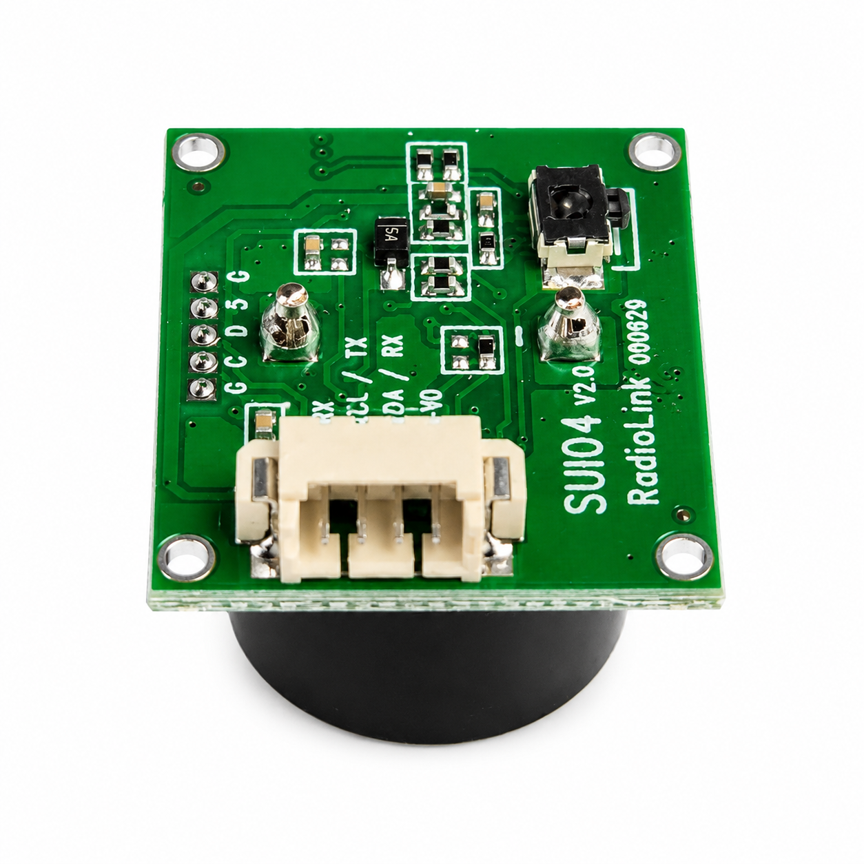 Rear view of Radiolink SUI04 ultrasonic sensor circuit board