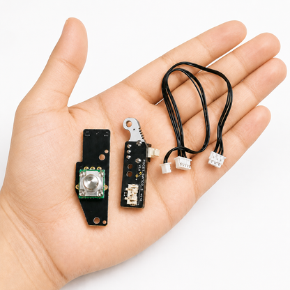 Radiomaster Pocket button board and potentiometer assembly shown in hand for size reference