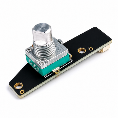 Front view of Radiomaster Pocket button board and potentiometer assembly PCB