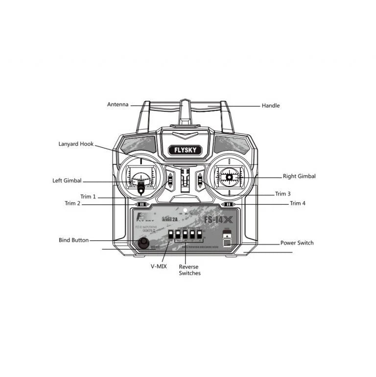 Flysky FS i4x 2.4GHz 4CH Transmitter With FSA6 Receiver.