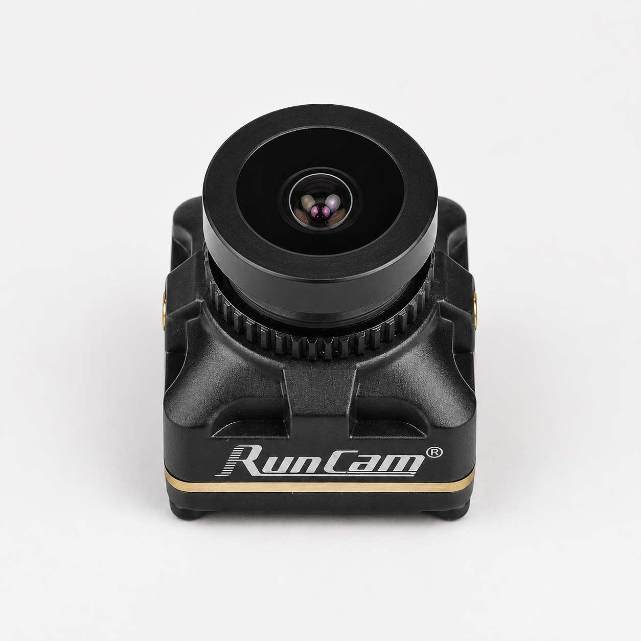 Front view of RunCam Robin 3 1200TVL analog FPV camera for racing drones