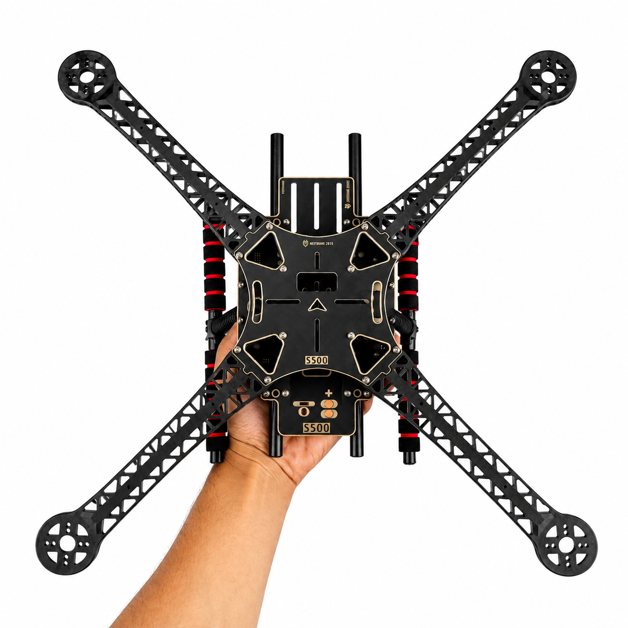S500 quadcopter drone frame assembly