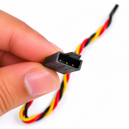 Close-up of SafeConnect 15CM twisted servo extension wire