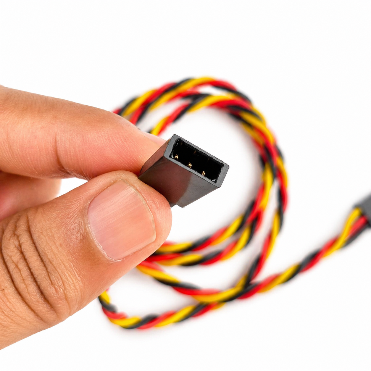 JR servo extension cable connector close-up