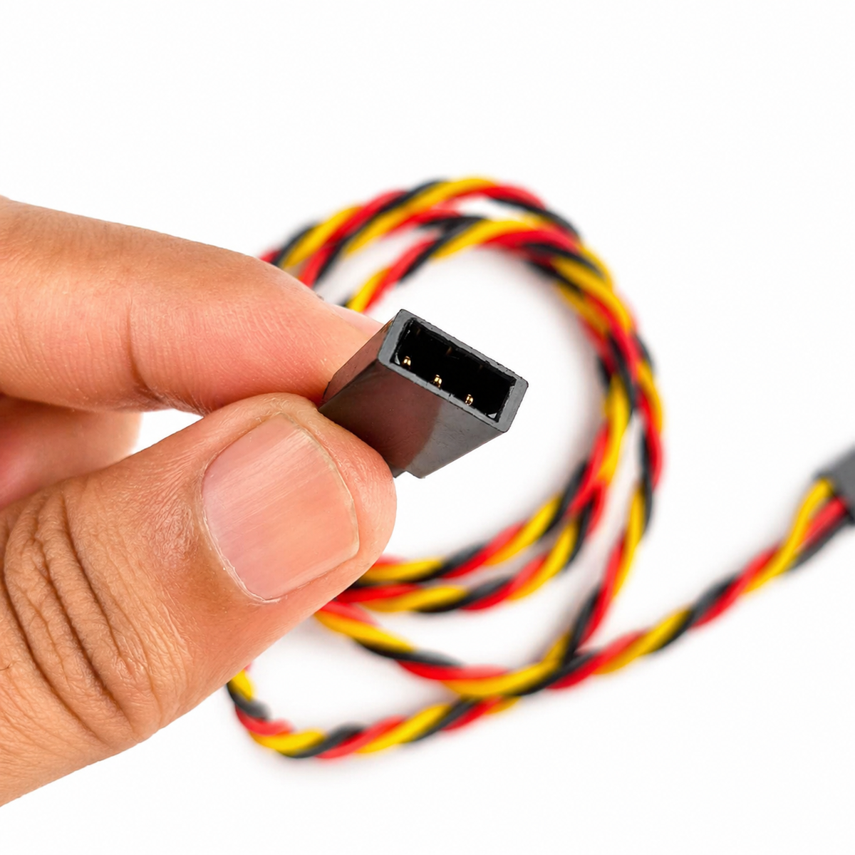 JR servo extension cable connector close-up