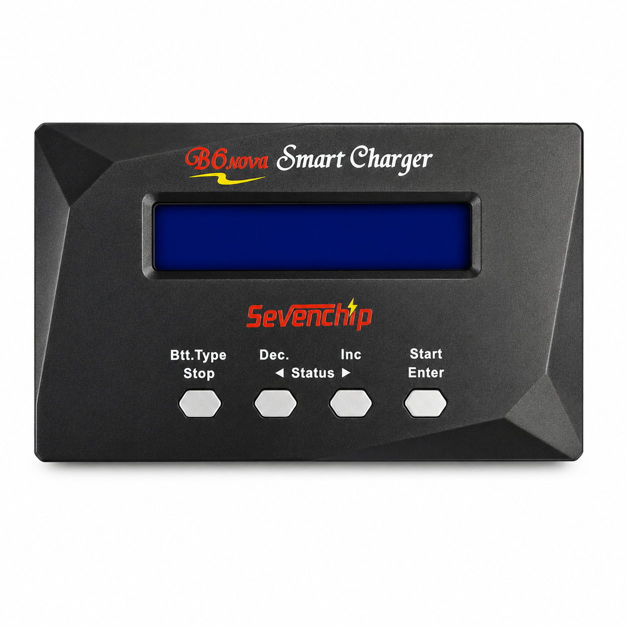 Front control panel and LCD display of Sevenchip B6 Nova smart battery charger