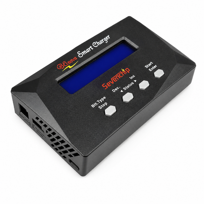 Top angled view of Sevenchip B6 Nova smart battery charger