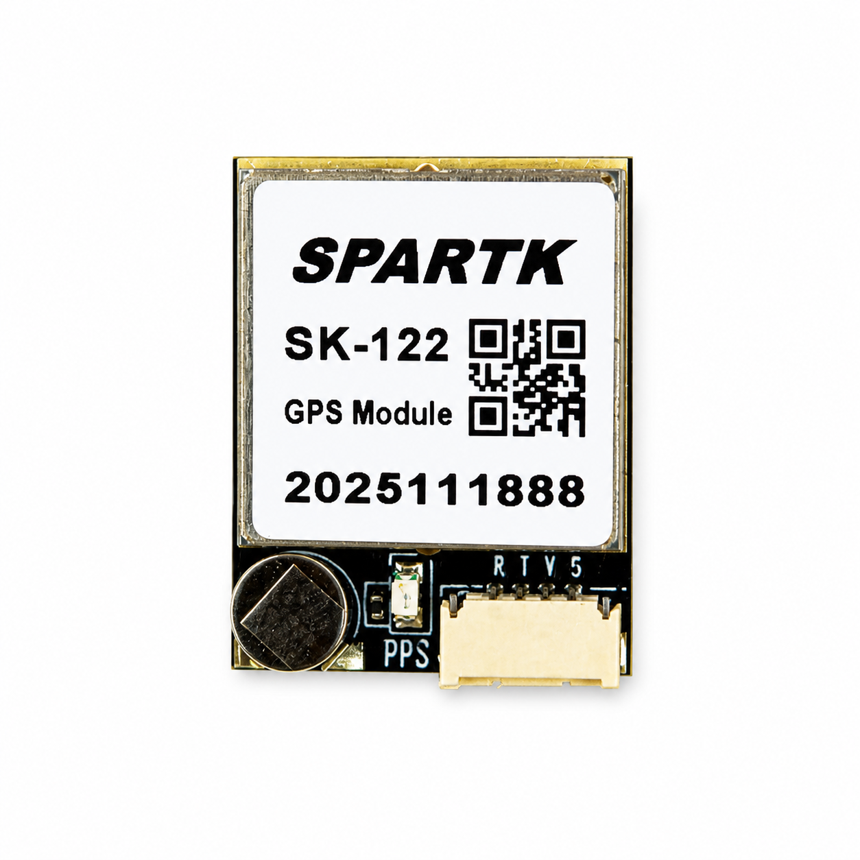 Front view of SPARTIK SK-122 Compact M10 GPS Module without compass for drone navigation