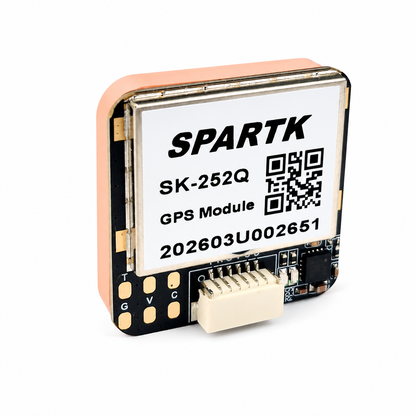 Front view of SPARTIK SK-252Q M10 GPS Module with QMC5883L compass for drone navigation