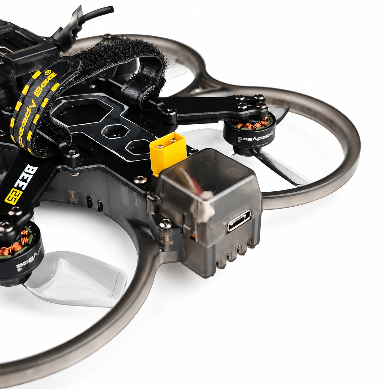 Close-up of DJI O3 Air Unit camera on SpeedyBee Bee25 drone
