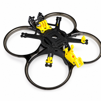 Side angle view of assembled Bee35 Pro frame