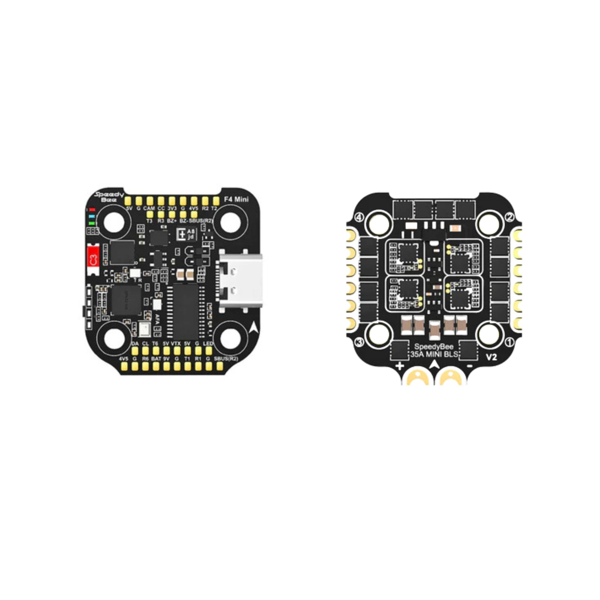 SpeedyBee F405 Mini Flight Controller and 35A ESC Stack