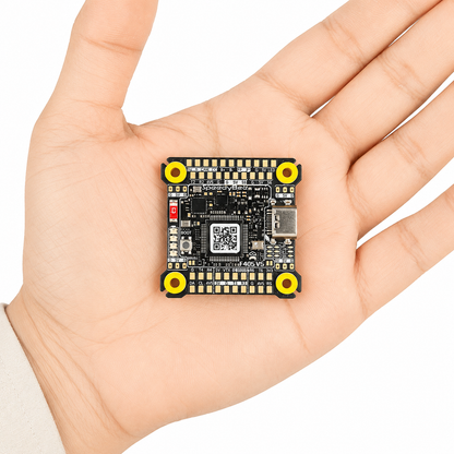 Compact SpeedyBee F405 V5 Flight Controller shown in hand for size reference