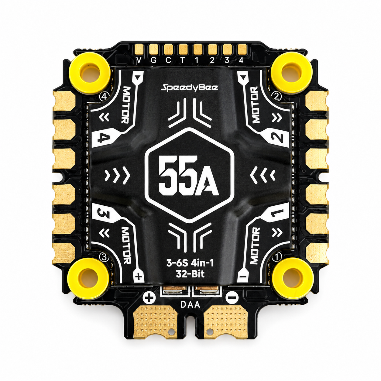 Front view of SpeedyBee F405 V5 OX32 55A 4 in 1 ESC for FPV drones