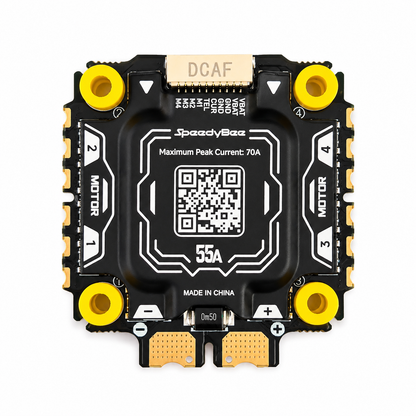 Rear view of SpeedyBee F405 V5 OX32 55A 4 in 1 ESC for FPV racing drones