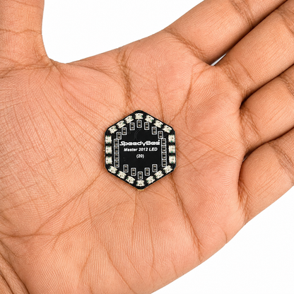 SpeedyBee Master5 V1 V2 RGB LED board shown in hand
