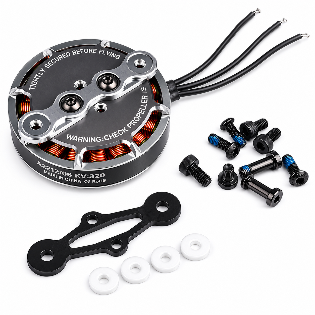 Tarot 4006 MT Brushless Motor with Mounting Plate, Prop Adapter and Hardware