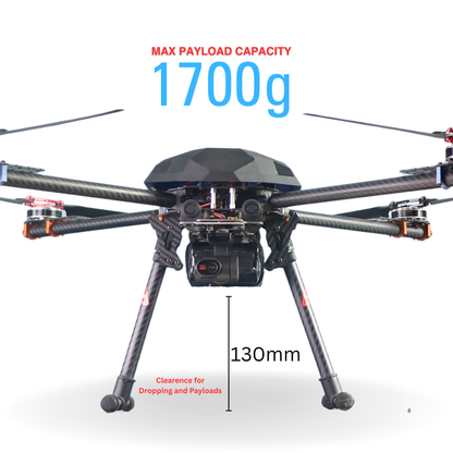 Hi Tech xyz ShadowEye 650 Max –  Industrial Surveillance & Cargo Drone (60 Min Flight, 1.7kg Payload)