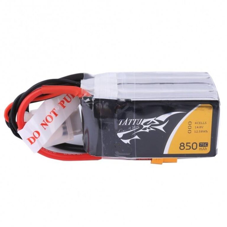 14.8V Tattu 850mAh 4S 75C Lipo Battery.