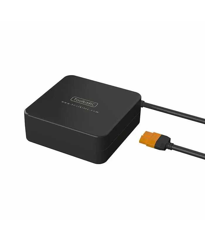 Angled view of ToolkitRC ADP100 AC DC power supply adapter