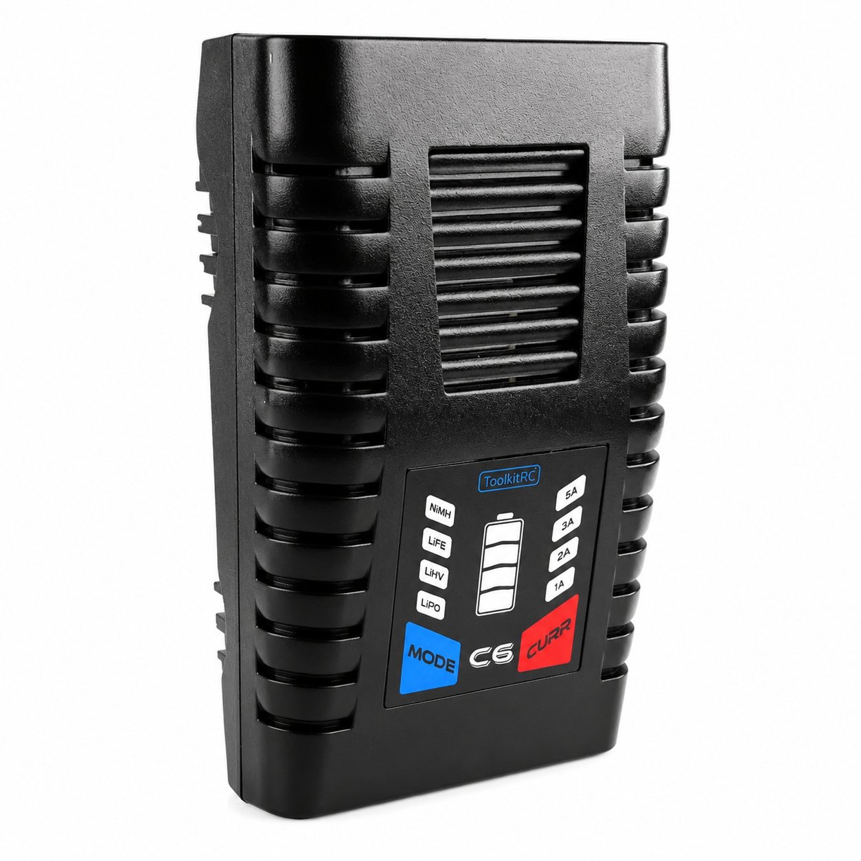 Front angle view of ToolkitRC C6 balance charger