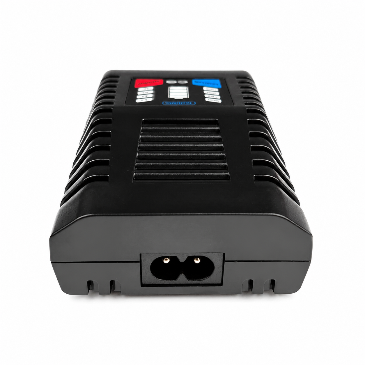 Front panel controls and LCD display of ToolkitRC C6 charger