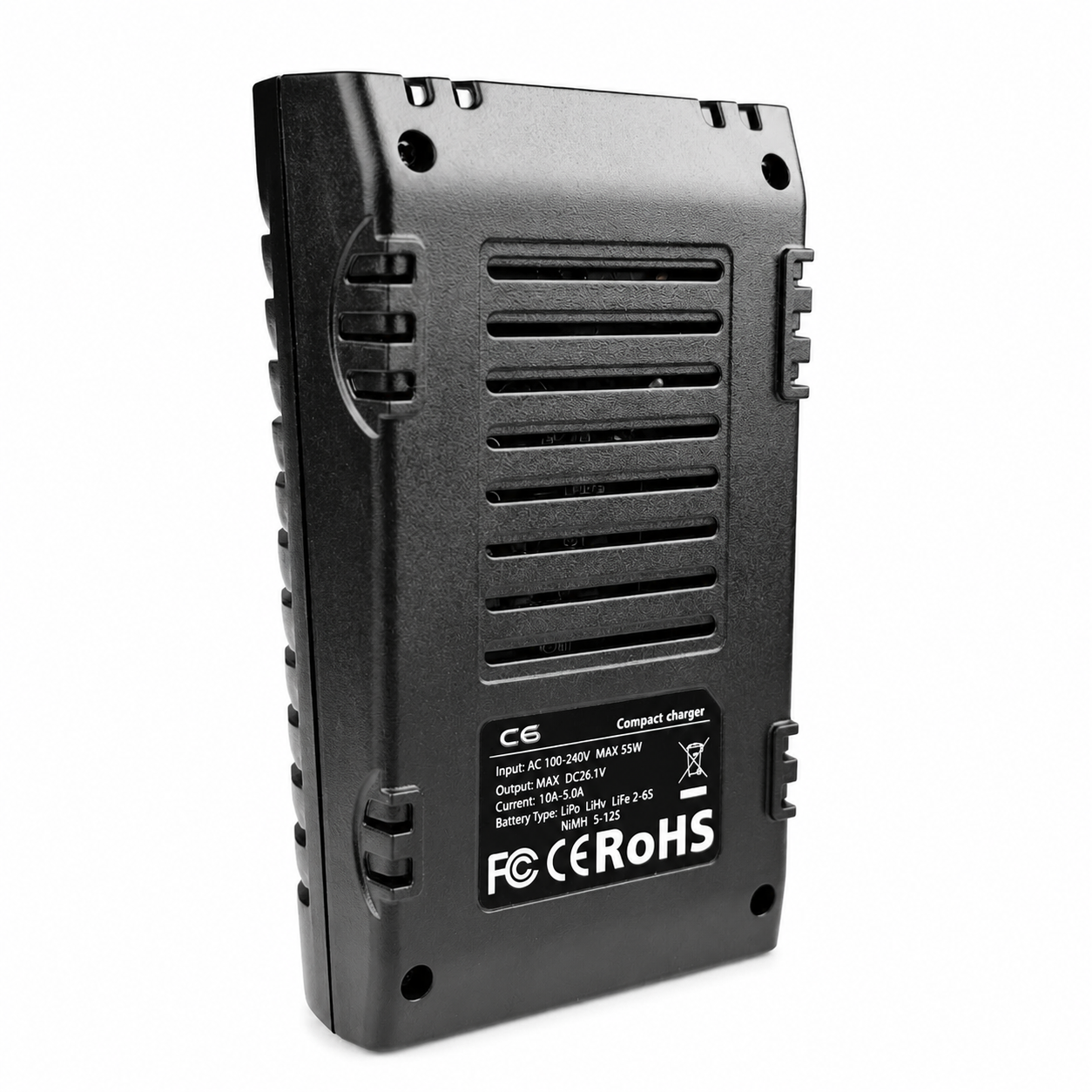 Side profile of ToolkitRC C6 AC balance charger