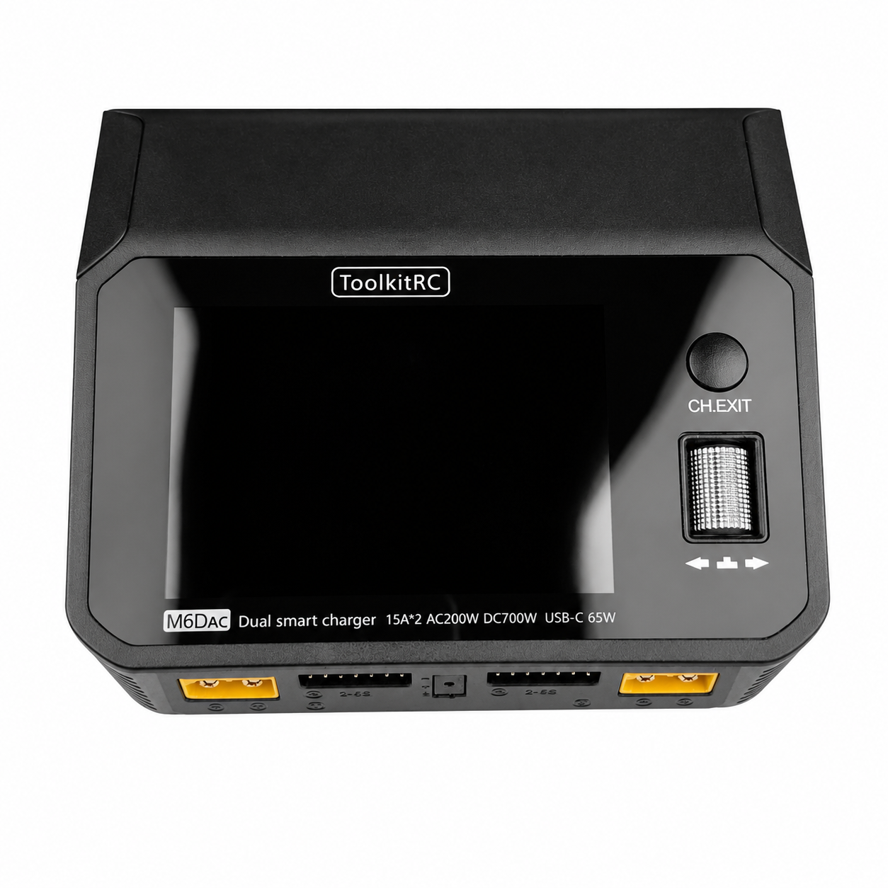 Front display view of ToolkitRC M6DAC smart charger