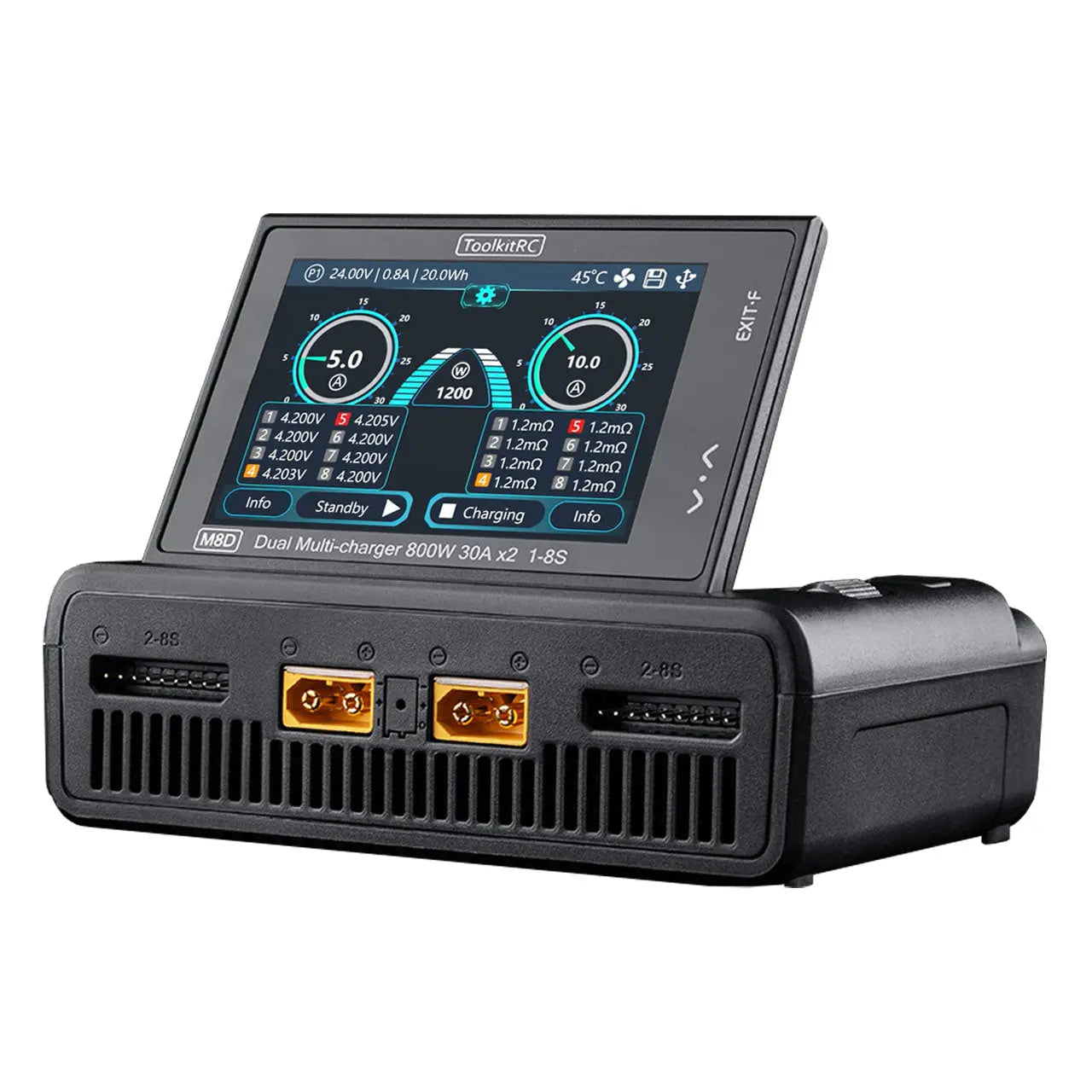 ToolkitRC M8D 800W 30A smart touch screen battery charger